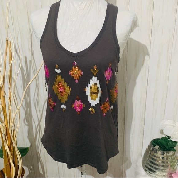 EXPRESS Sequin Racer back Tank top size small - Picture 2 of 8